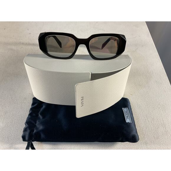 Prada Rectangle Black Sunglasses Size OS - Picture 2 of 4